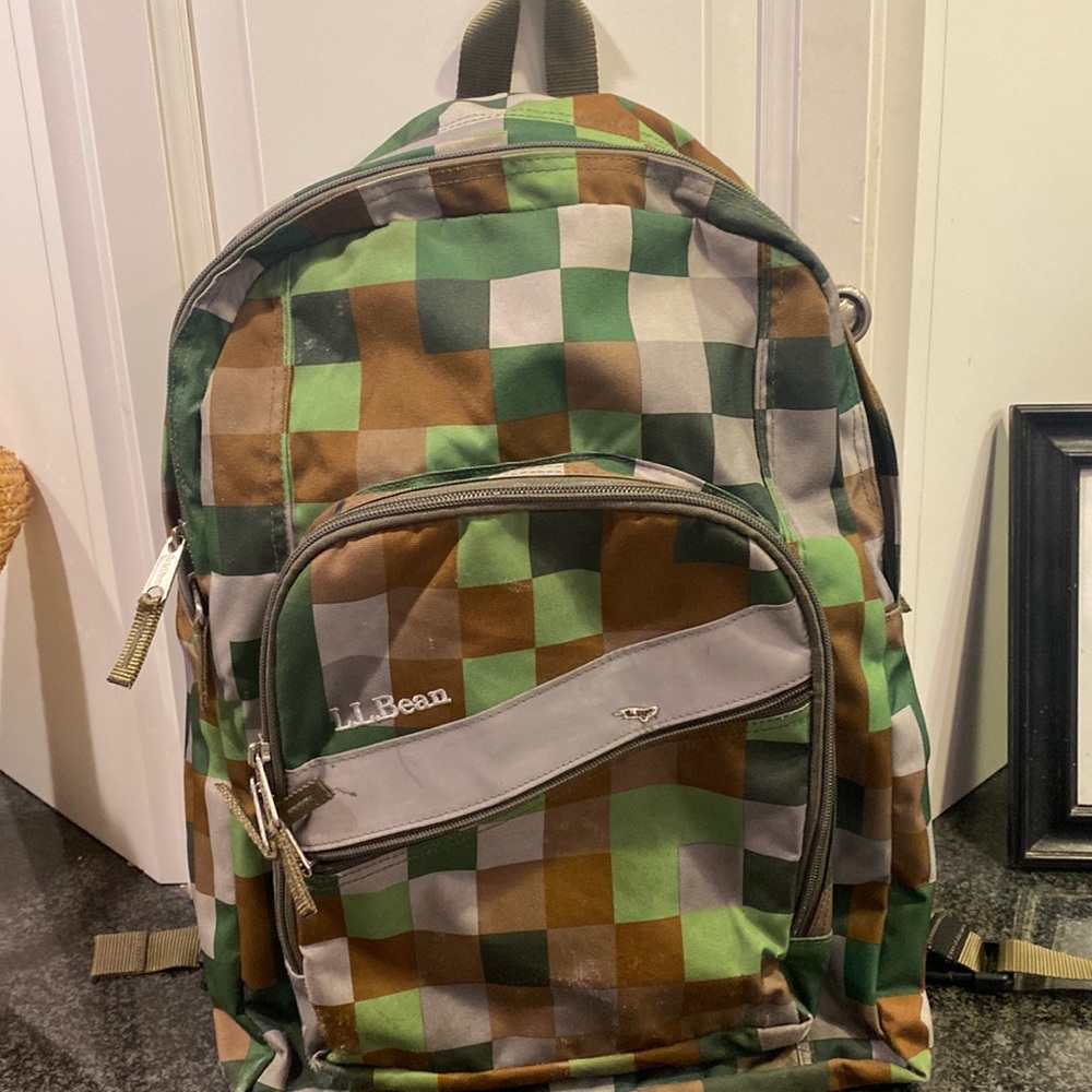 L.L. Bean Minecraft pattern school age backpack